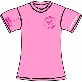 PNK ROM 2024 Unisex Shirt, 180g/m², minimalistisches Logo, pinker Aufdruck